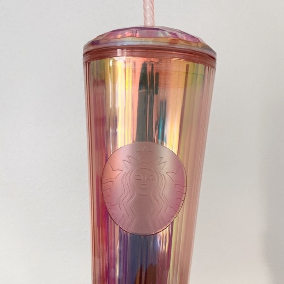 Starbucks pink rose gold unicorn chrome tumbler 24 oz Very Rare Limited Edition - Picture 3 of 3